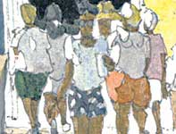 People in Lahaina Detail Painting by Eddie Flotte: People in Lahaina Detail