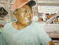 Portrait of Mister Brown Painting by Eddie Flotte: Portrait of Mister Brown