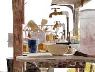 Pottery Sink Painting by Eddie Flotte: Pottery Sink