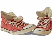 Red High Tops Painting by Eddie Flotte: Red High Tops