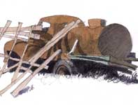 Rusted Water Truck Painting by Eddie Flotte: Rusted Water Truck