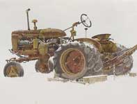 Rusty Tractor Painting by Eddie Flotte: Rusty Tractor