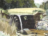 Spillway On Kuerner's Pond Painting by Eddie Flotte: Spillway On Kuerner's Pond