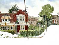 Spring Garden and Orange Painting by Eddie Flotte: Spring Garden and Orange