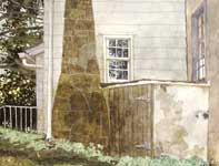 Stone Chimney At Kuerner's Painting by Eddie Flotte: Stone Chimney At Kuerner's
