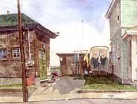 Strathmere Boathouse Painting by Eddie Flotte: Strathmere Boathouse
