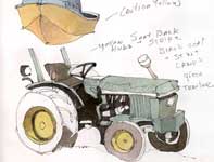 The Boat and Tractor Sketch Painting by Eddie Flotte: The Boat and Tractor Sketch