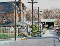 The Bottom of Main Street Painting by Eddie Flotte: The Bottom of Main Street