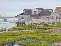 The Crick The Bridge And The Bungalow Painting by Eddie Flotte: The Crick The Bridge And The Bungalow