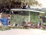 The Neighbor's Shed Painting by Eddie Flotte: The Neighbor's Shed