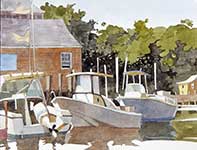 Tuckerton Seaport Painting by Eddie Flotte: Tuckerton Seaport