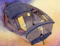 Twilight Boat Painting by Eddie Flotte: Twilight Boat